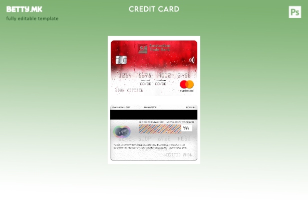 Модерен стил Шаблон за мастер картички на Трговската банка на Холандија Амстерда